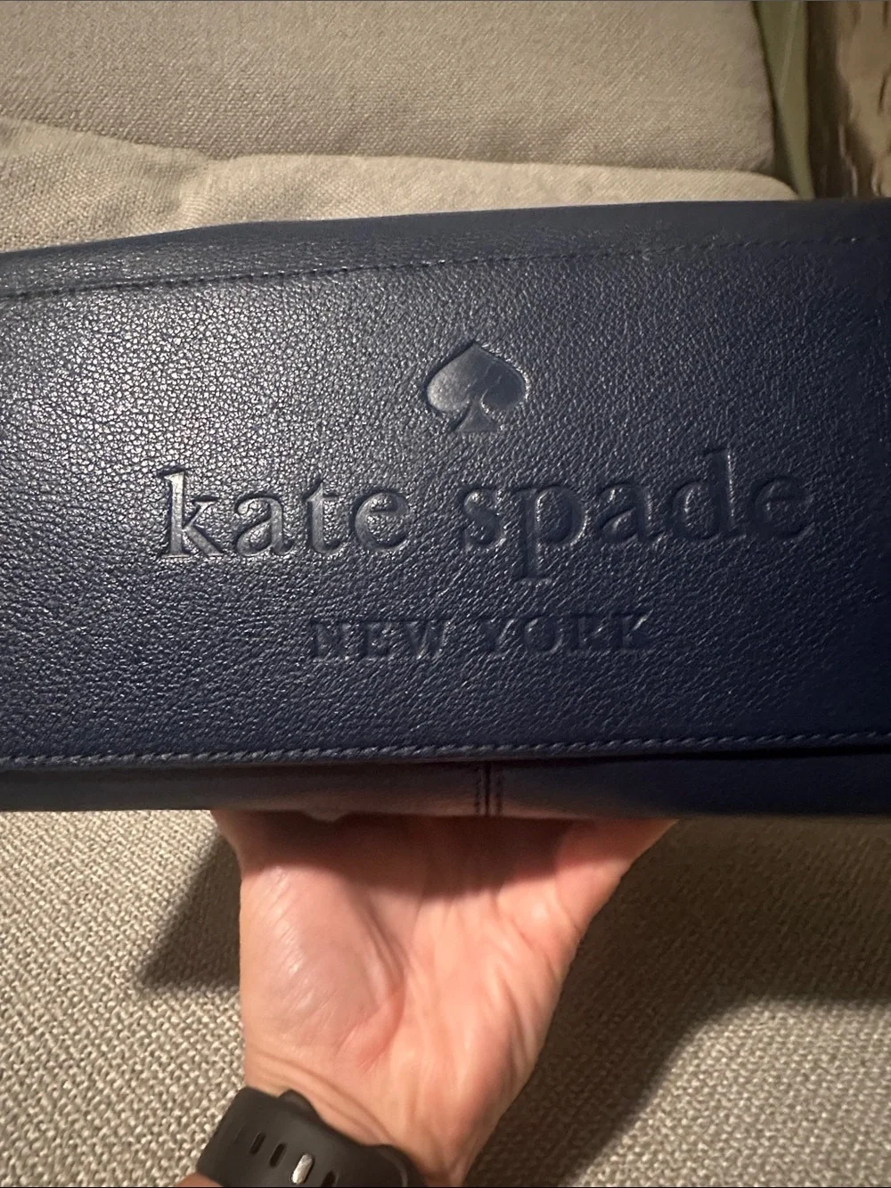 kate spade Navy Leather Bow Satchel shoulder bag